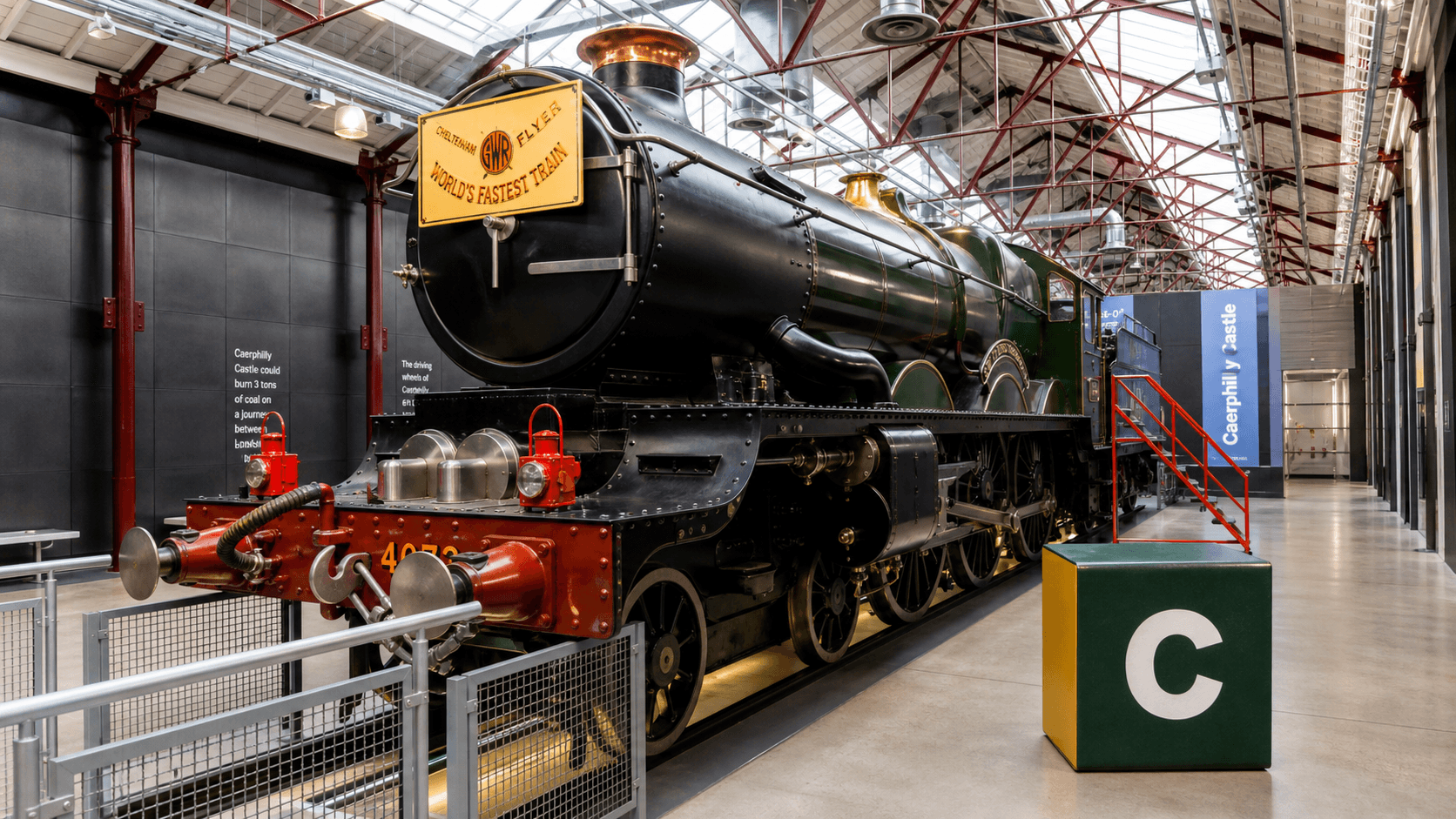 AI training in Swindon by Coaley Peak AI training in Swindon with a realistic Coaley Peak branded 3D cube at the STEAM Museum of the Great Western Railway
