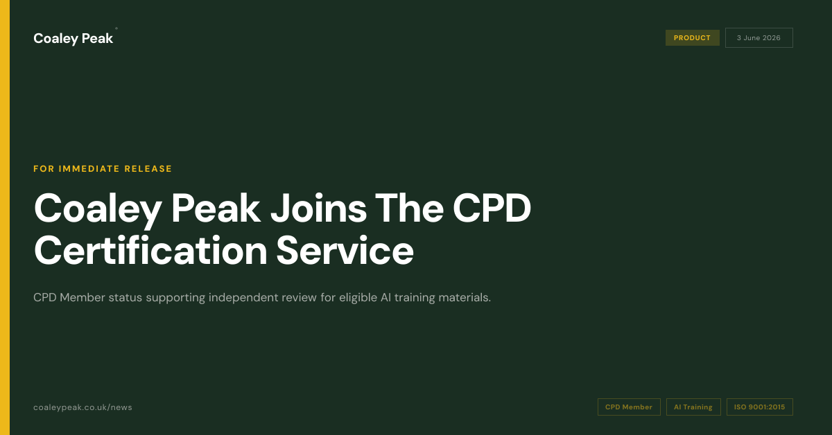 Coaley Peak® Joins The CPD Certification Service | Coaley Peak® News