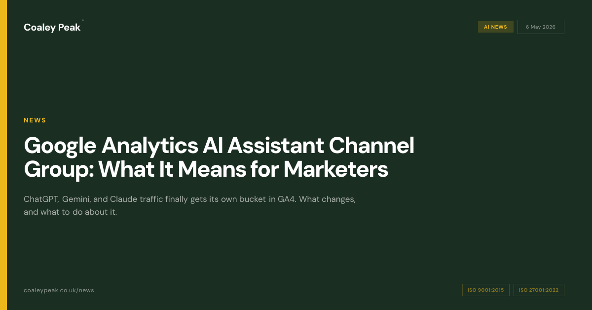 Google Analytics AI Assistant Channel Group: What It Means for ...